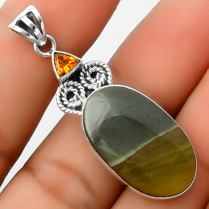 Polygram Jasper & Padparadscha Sapphire Pendant P-1093 SDP116900