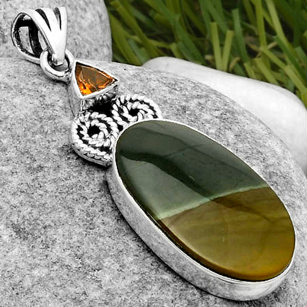 Polygram Jasper & Padparadscha Sapphire Pendant P-1093 SDP116900