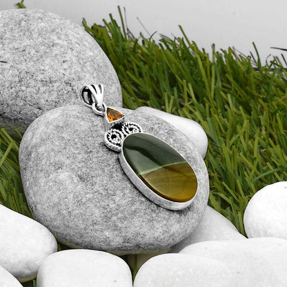 Polygram Jasper & Padparadscha Sapphire Pendant P-1093 SDP116900