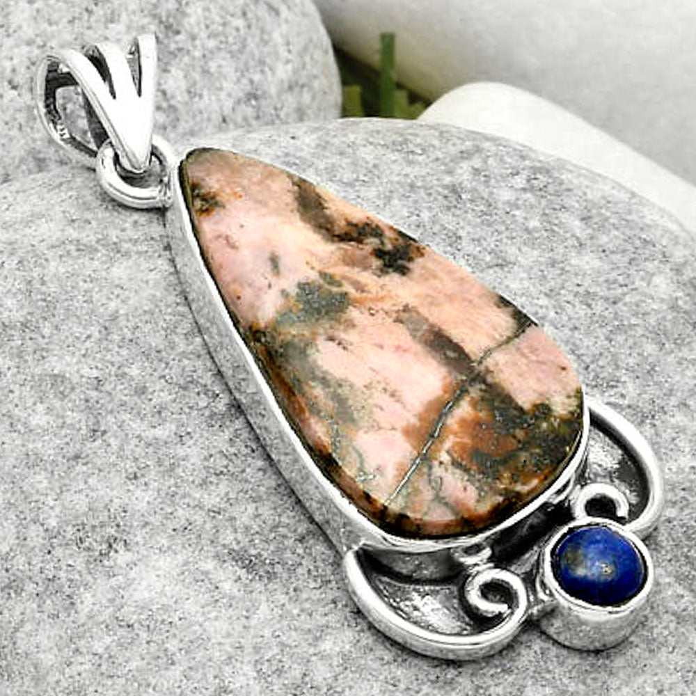 Natural Rhodonite & Lapis Pendant P-1029 SDP116962