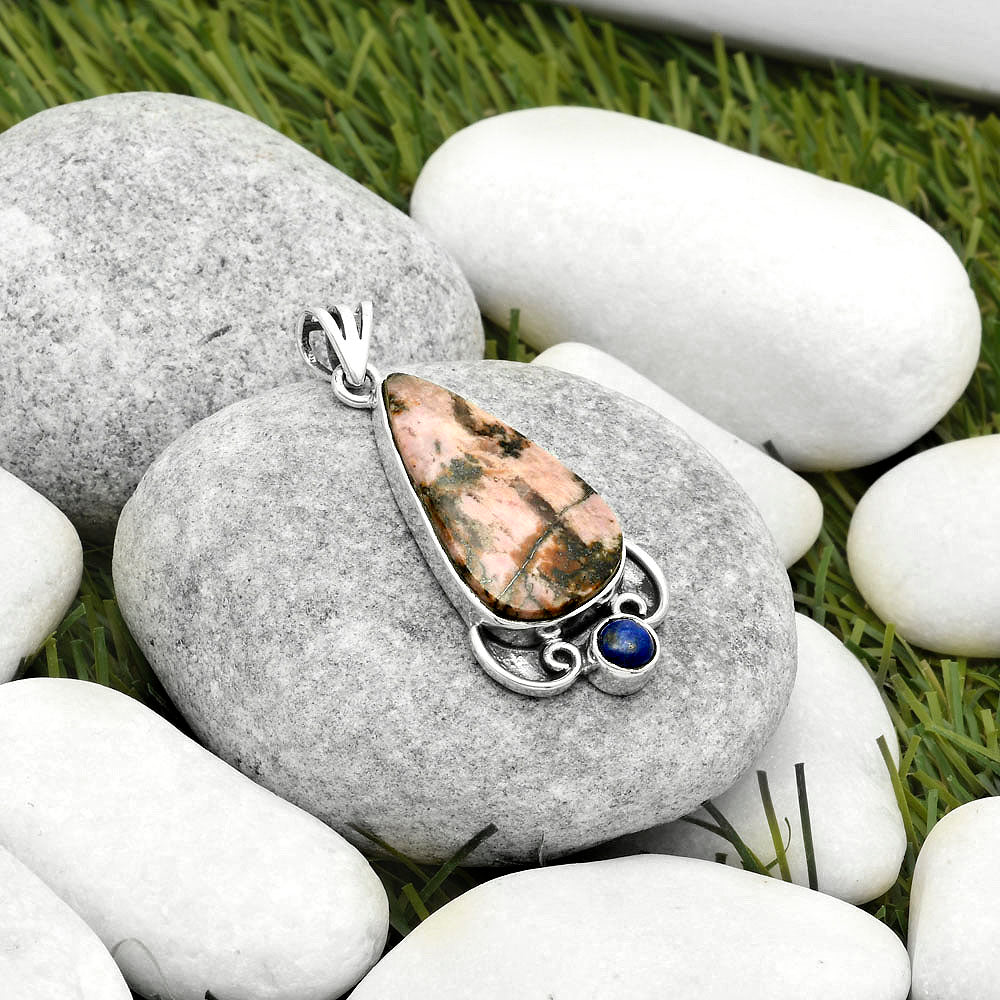 Natural Rhodonite & Lapis Pendant P-1029 SDP116962