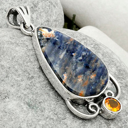 Orange Sodalite & Padparadscha Sapphire Pendant P-1029 SDP116964