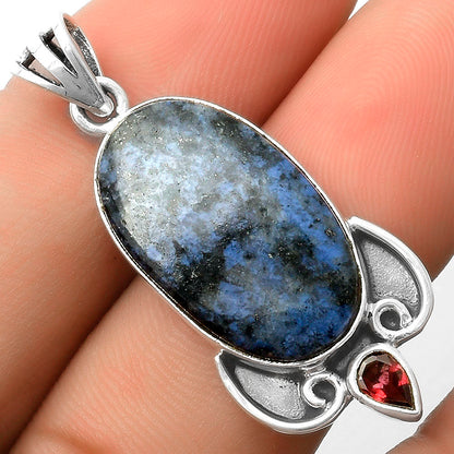 Natural Dumortierite Quartz & Garnet Pendant P-1029 SDP116966