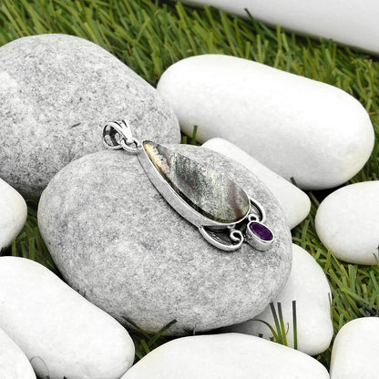 Indian Blanket Jasper & Amethyst Pendant P-1029 SDP116968