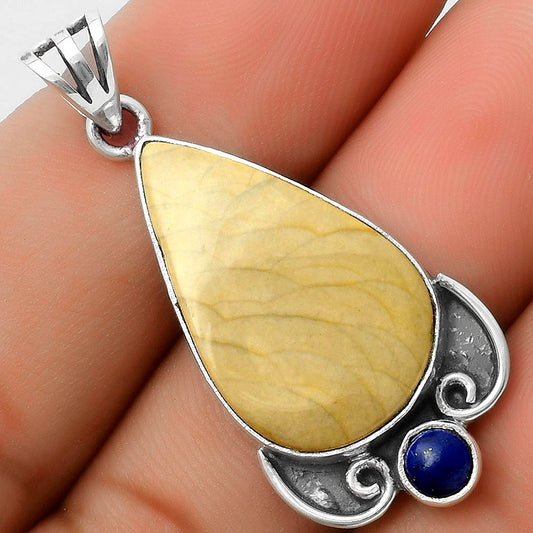 Natural Flint Stone & Lapis Pendant P-1029 SDP116971