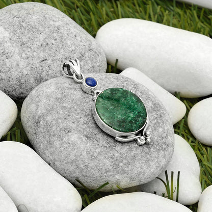 Natural Green Aventurine & Lapis Pendant P-1045 SDP116976