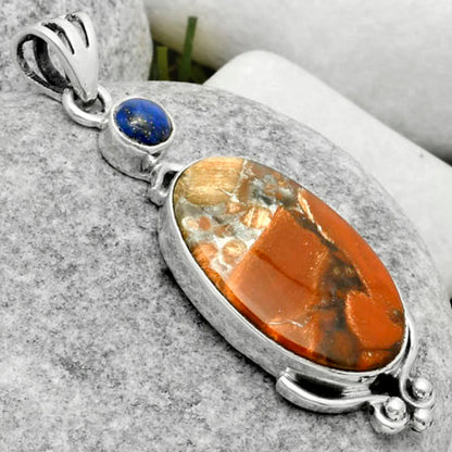 Natural Tabu Jasper & Lapis Pendant P-1045 SDP116978