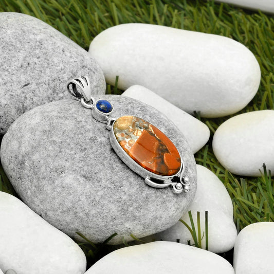 Natural Tabu Jasper & Lapis Pendant P-1045 SDP116978
