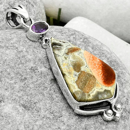 Natural Tabu Jasper & Amethyst Pendant P-1045 SDP116982