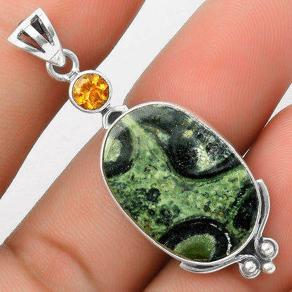 Natural Star Galaxy Jasper & Citrine Pendant P-1045 SDP116985