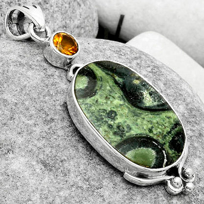 Natural Star Galaxy Jasper & Citrine Pendant P-1045 SDP116985