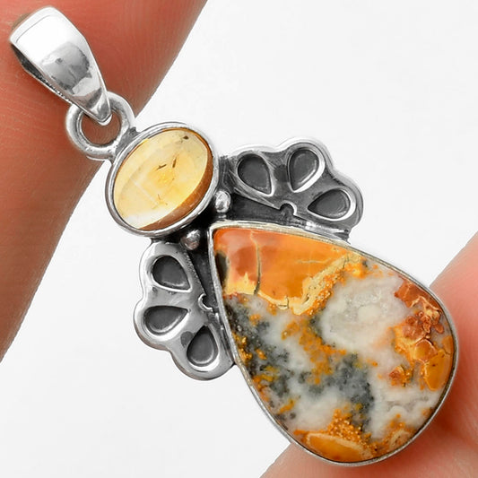 Maligano Jasper - Indonesia & Citrine Pendant P-1576 SDP117011