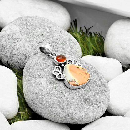 Maligano Jasper - Indonesia & Garnet Pendant P-1576 SDP117012