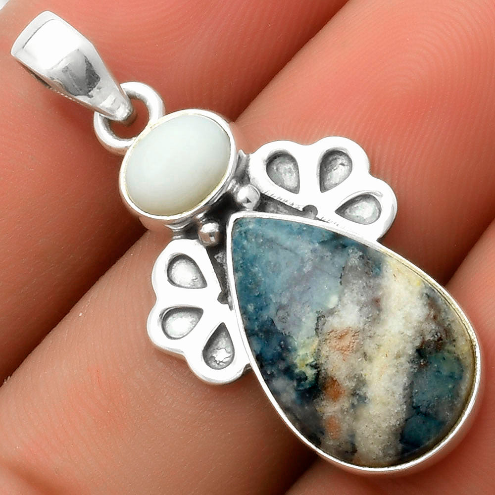 Indian Blanket Jasper & White Opal Pendant P-1576 SDP117013