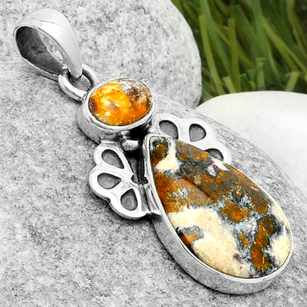 Natural Indian Blanket Jasper Pendant P-1576 SDP117022