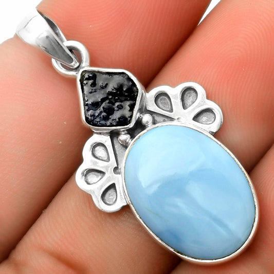 Owyhee Opal & Blue Sapphire Rough Pendant P-1576 SDP117039