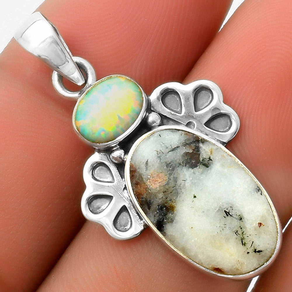 Astrophyllite - Russia & Fire Opal Pendant P-1576 SDP117043