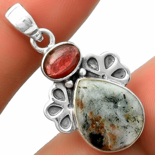 Natural Astrophyllite Russia & Garnet Pendant P-1576 SDP117045