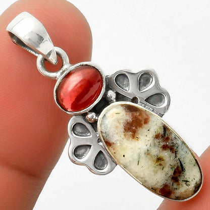 Natural Astrophyllite Russia & Garnet Pendant P-1576 SDP117049