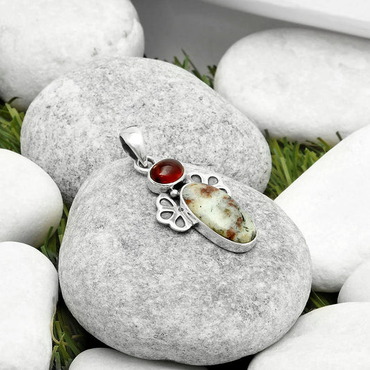 Natural Astrophyllite Russia & Garnet Pendant P-1576 SDP117049