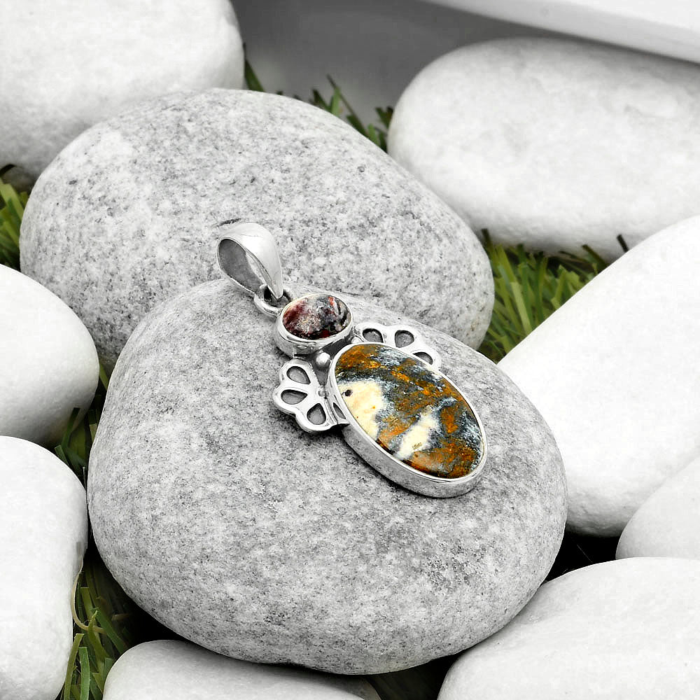Natural Indian Blanket Jasper Pendant P-1576 SDP117050