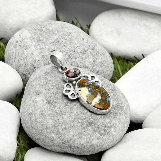 Natural Indian Blanket Jasper Pendant P-1576 SDP117050