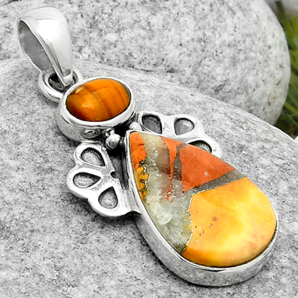 Maligano Jasper Indonesia & Tiger Eye Pendant P-1576 SDP117051