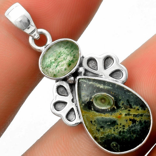 Star Galaxy Jasper & Green Aventurine Pendant P-1576 SDP117053