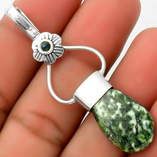 Natural Dioptase & Black Ethiopian Opal Pendant P-1583 SDP117122