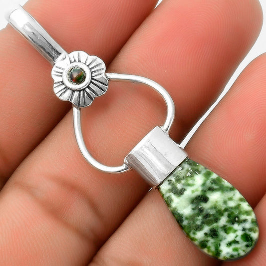 Natural Dioptase & Black Ethiopian Opal Pendant P-1583 SDP117127