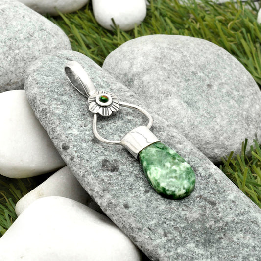 Natural Dioptase & Black Ethiopian Opal Pendant P-1583 SDP117129