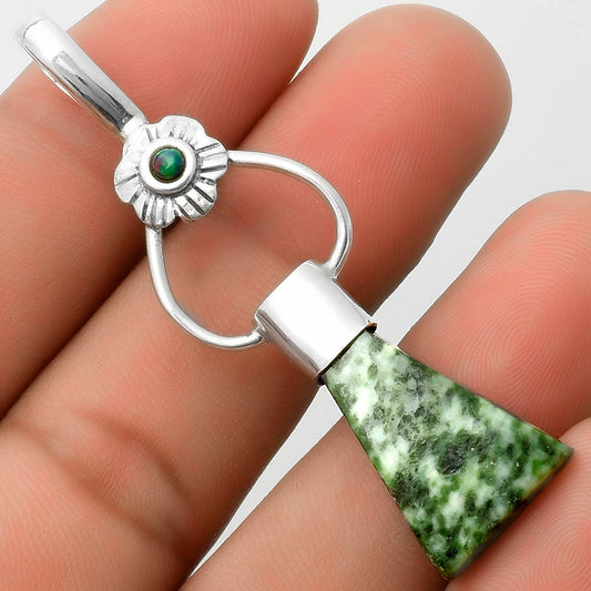 Natural Dioptase & Black Ethiopian Opal Pendant P-1583 SDP117131