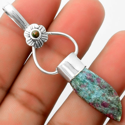 Ruby In Kyanite & Black Ethiopian Opal Pendant P-1583 SDP117136