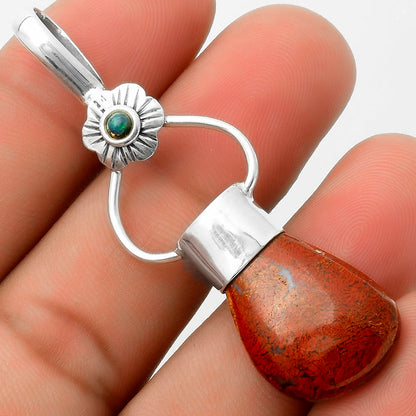 Red Moss Agate & Black Ethiopian Opal Pendant P-1583 SDP117137