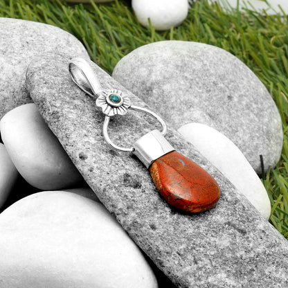 Red Moss Agate & Black Ethiopian Opal Pendant P-1583 SDP117137