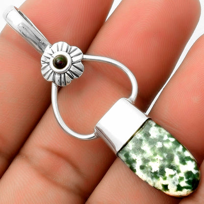 Natural Dioptase & Black Ethiopian Opal Pendant P-1583 SDP117146