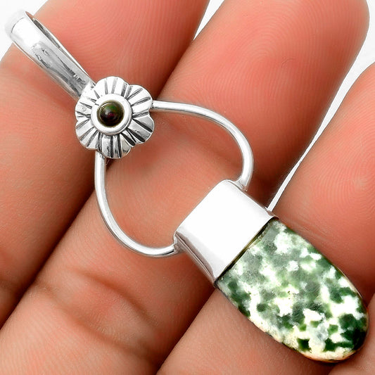 Natural Dioptase & Black Ethiopian Opal Pendant P-1583 SDP117146