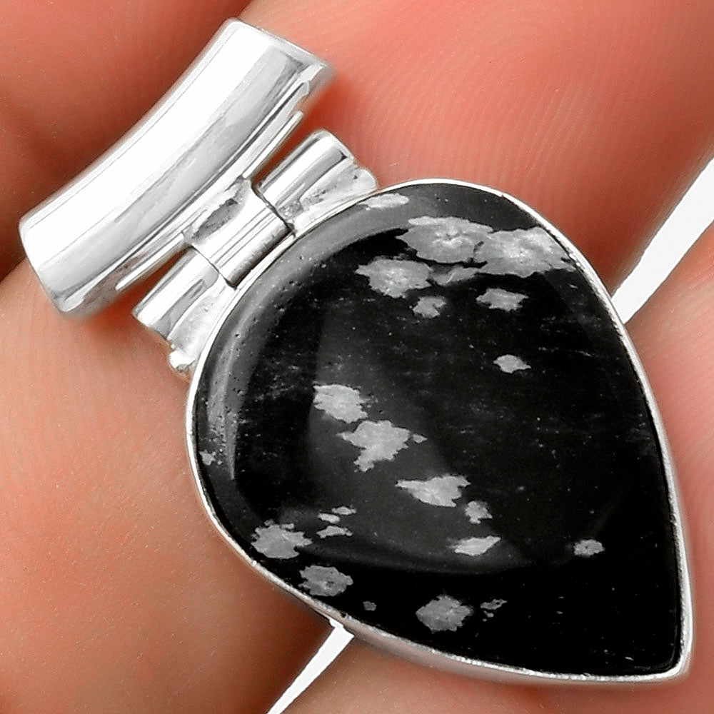 Natural Snow Flake Obsidian Pendant P-1621 SDP117163