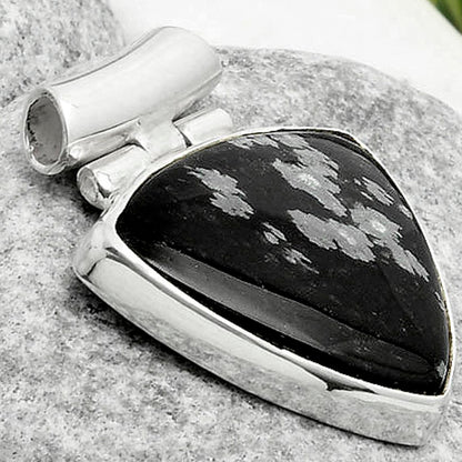 Natural Snow Flake Obsidian Pendant P-1621 SDP117164