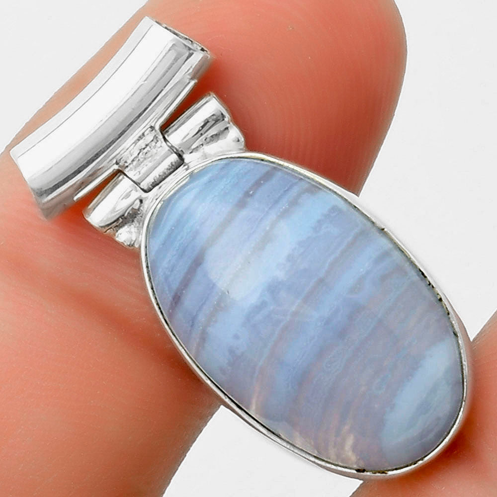 Natural Blue Lace Agate South Africa Pendant P-1621 SDP117170