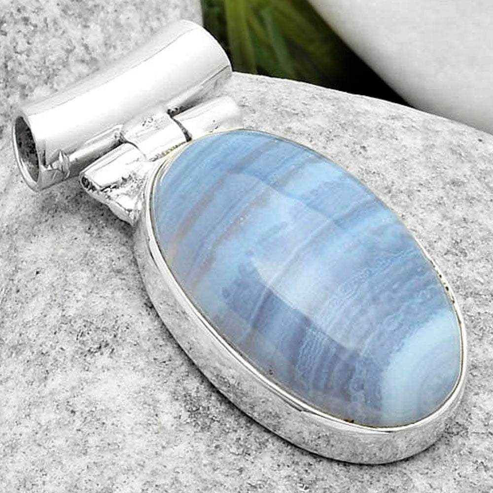 Natural Blue Lace Agate South Africa Pendant P-1621 SDP117170