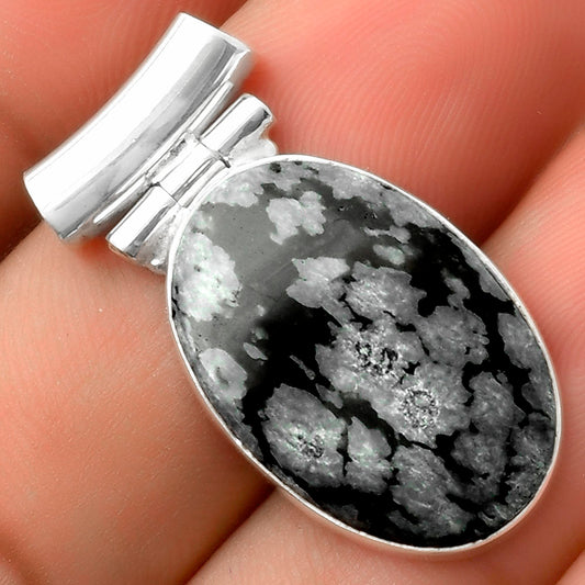 Natural Snow Flake Obsidian Pendant P-1621 SDP117183