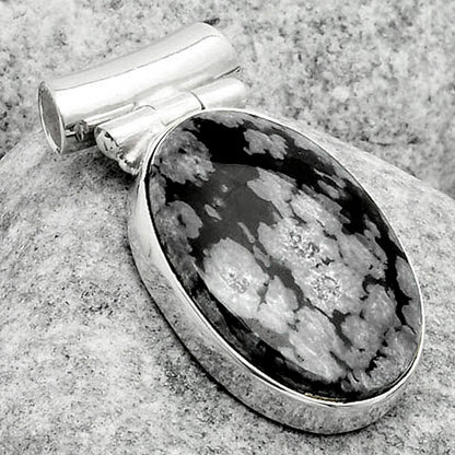 Natural Snow Flake Obsidian Pendant P-1621 SDP117183