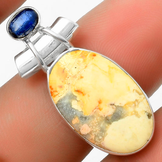 Natural Maligano Jasper & Blue Kyanite Pendant P-1159 SDP117222