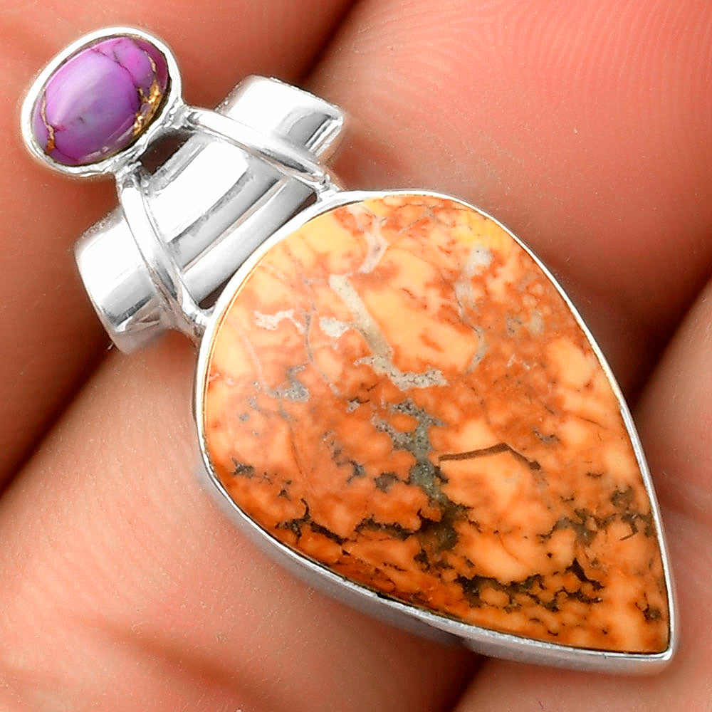 Maligano Jasper & Copper Purple Turquoise Pendant P-1159 SDP117235