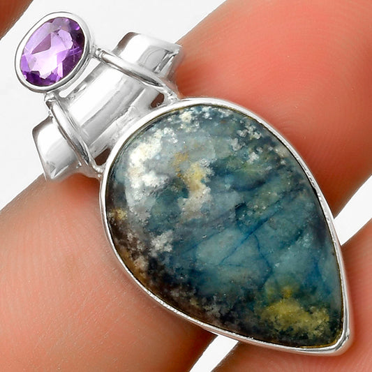 Blue Scheelite - Turkey & Amethyst Pendant P-1159 SDP117240