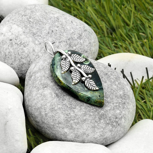 Leaves - Natural Star Galaxy Jasper Pendant P-1291 SDP117251