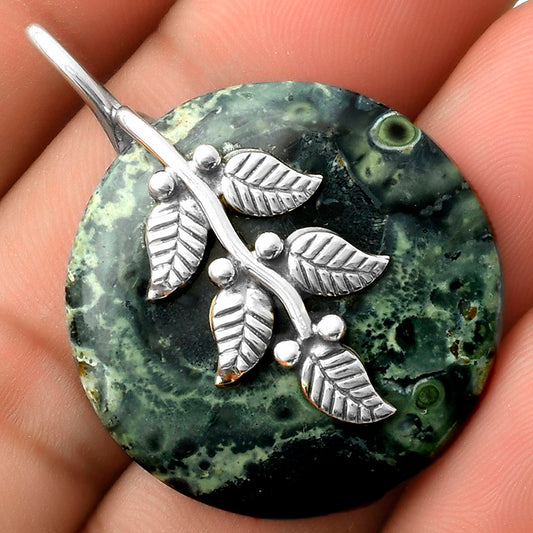 Leaves - Natural Star Galaxy Jasper Pendant P-1291 SDP117253