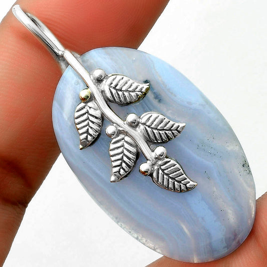 Leaves Blue Lace Agate South Africa Pendant P-1291 SDP117258
