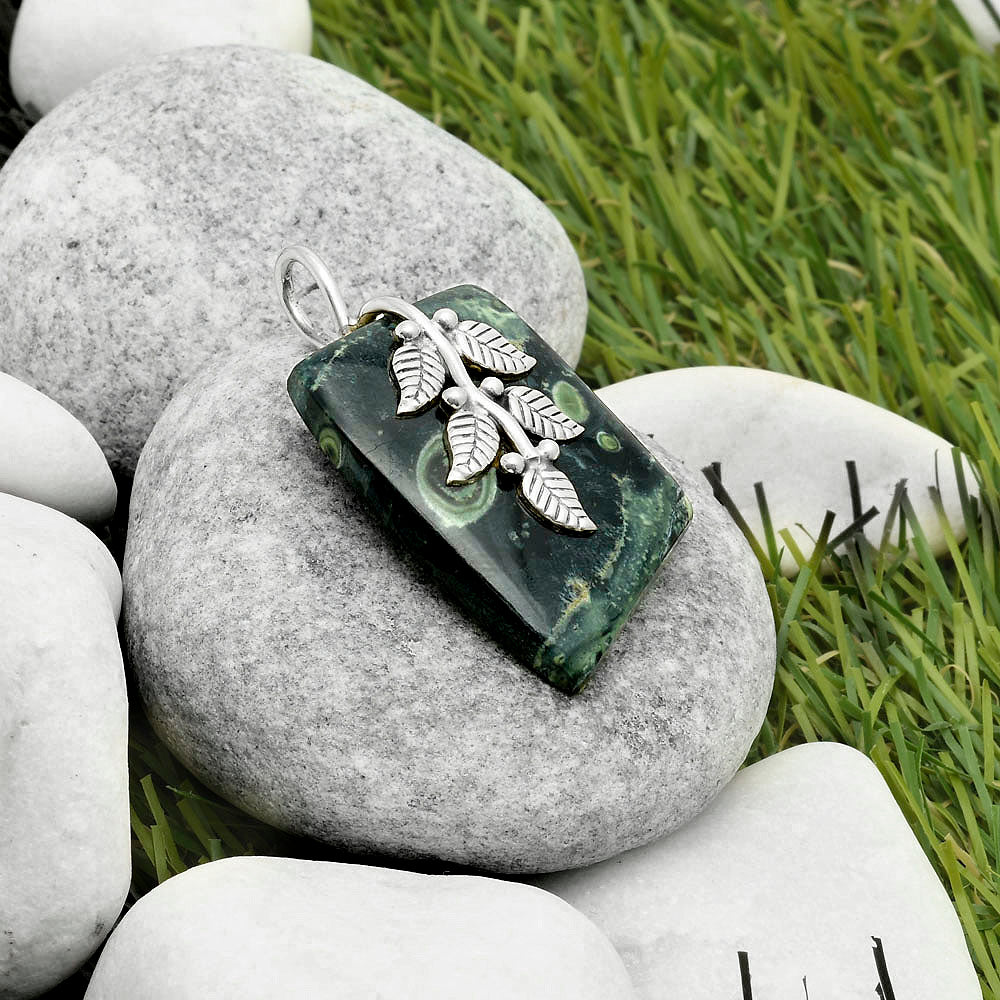 Leaves - Natural Star Galaxy Jasper Pendant P-1291 SDP117260